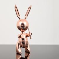 Jeff Koons (after) Rose Gold Rabbit Balloon Sculpture - Sold for $4,062 on 02-06-2021 (Lot 445).jpg